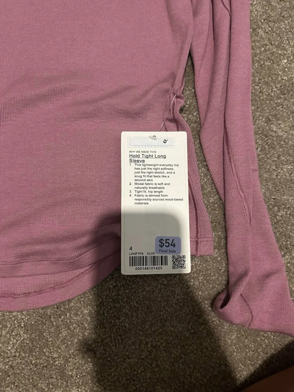 lululemon athletica Long Sleeve Crew Top - Mauve Pink